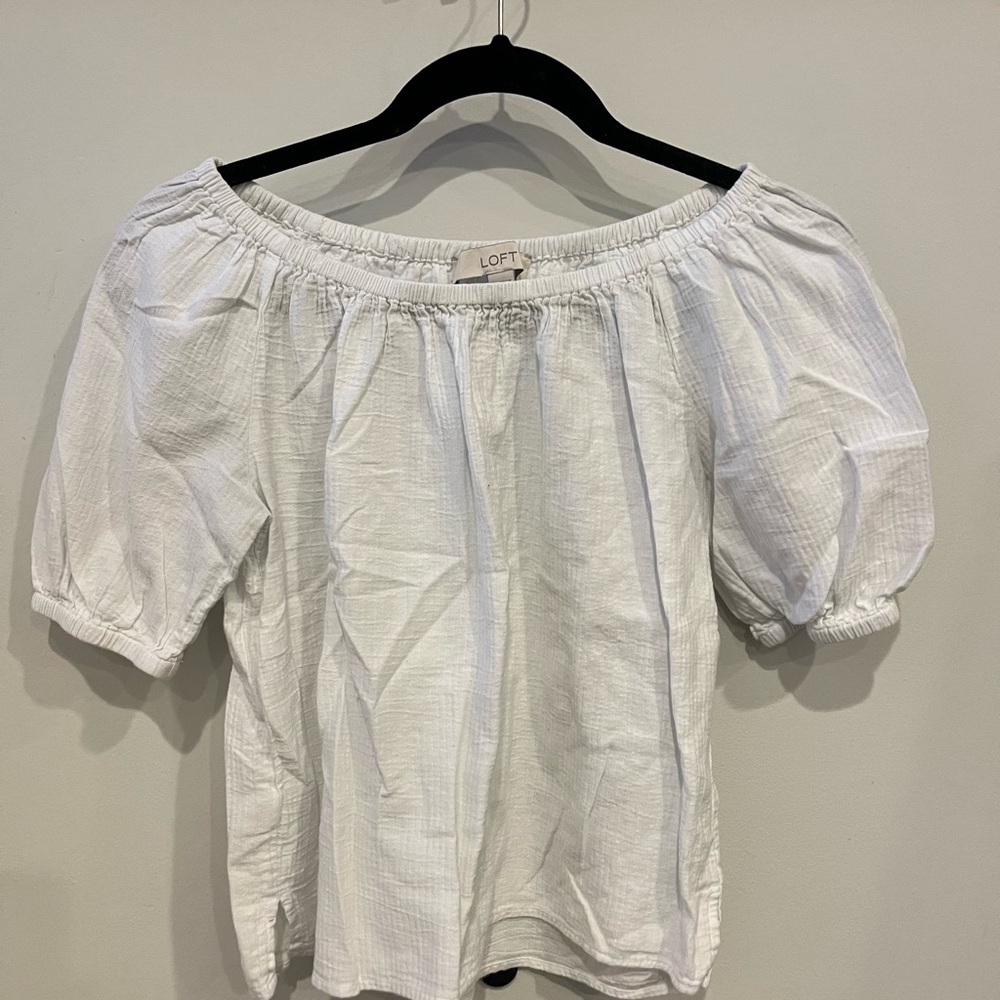 LOFT White Off-Shoulder Top